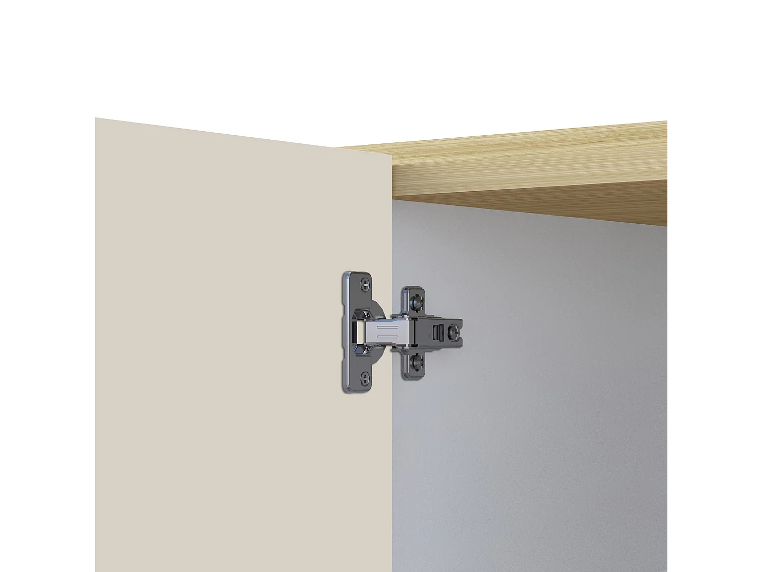 Credenza Altea con 6 ante e 1 ripiano bordato cashmere/rovere chiaro 220x40x75 cm