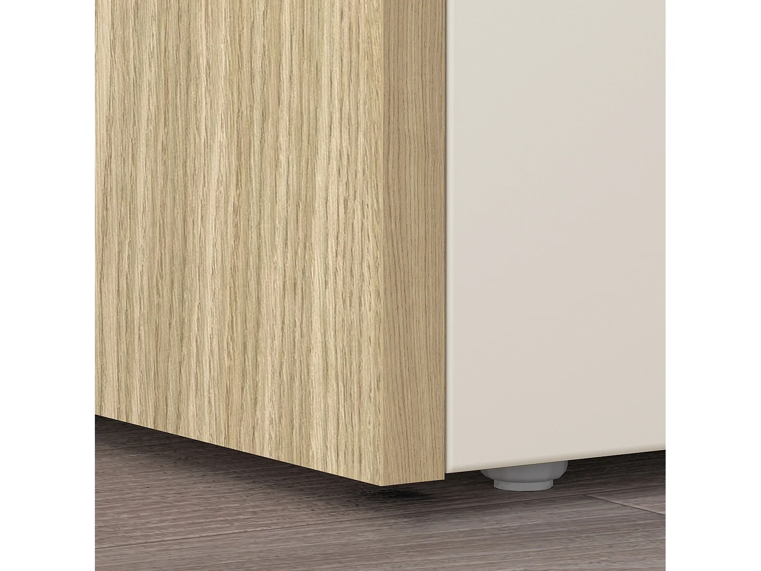 Credenza Altea con 6 ante e 1 ripiano bordato cashmere/rovere chiaro 220x40x75 cm