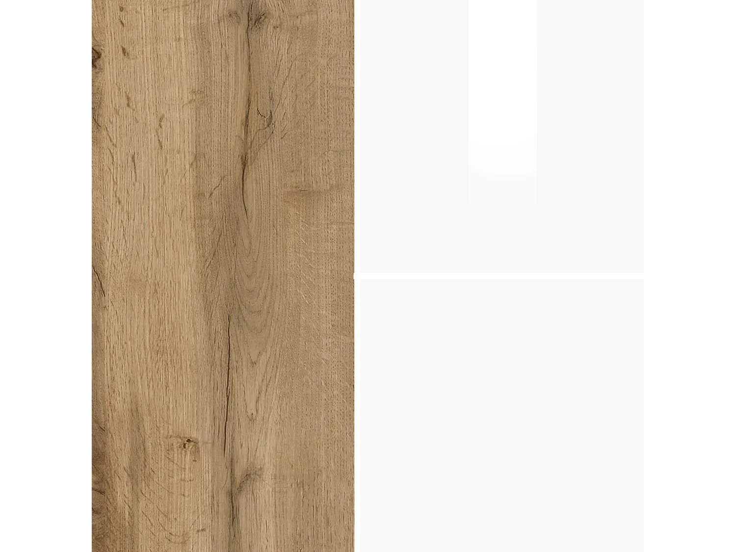 Meuble TV Nexos à poser ou suspendu avec 3 portes blanc brillant/chêne 210x40x50 cm