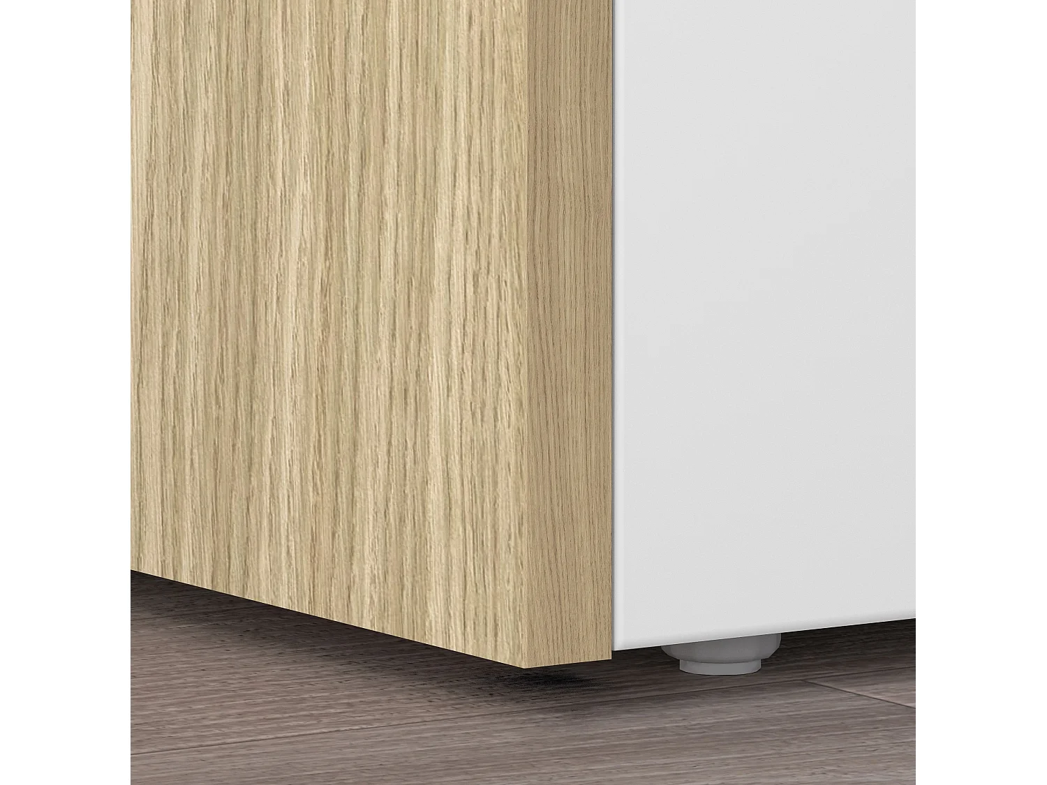 Aparador Altea de salón con 3 puertas blanco brillo/roble 112,5x40x120 cm