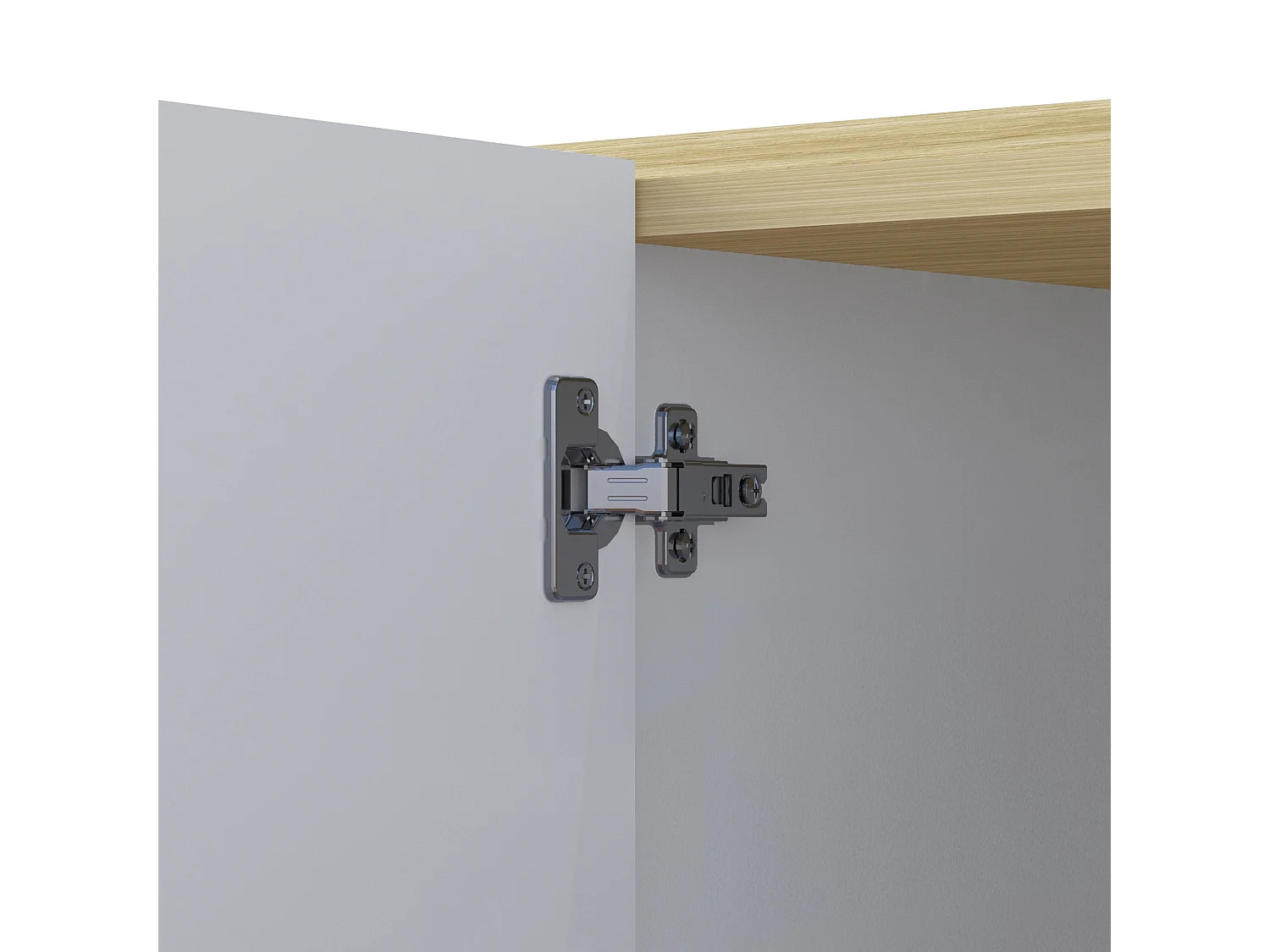 Aparador Altea de salón con 3 puertas blanco brillo/roble 112,5x40x120 cm