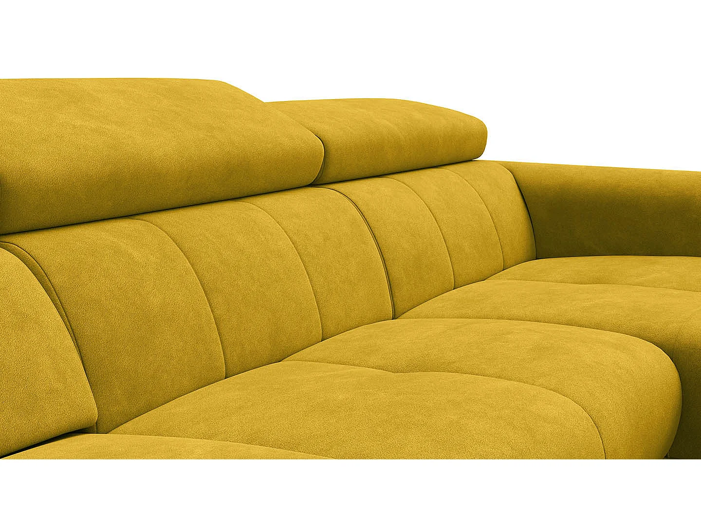 Ecksofa 4-Sitzer mit Relax RODEN, dunkegelb Veloursstoff