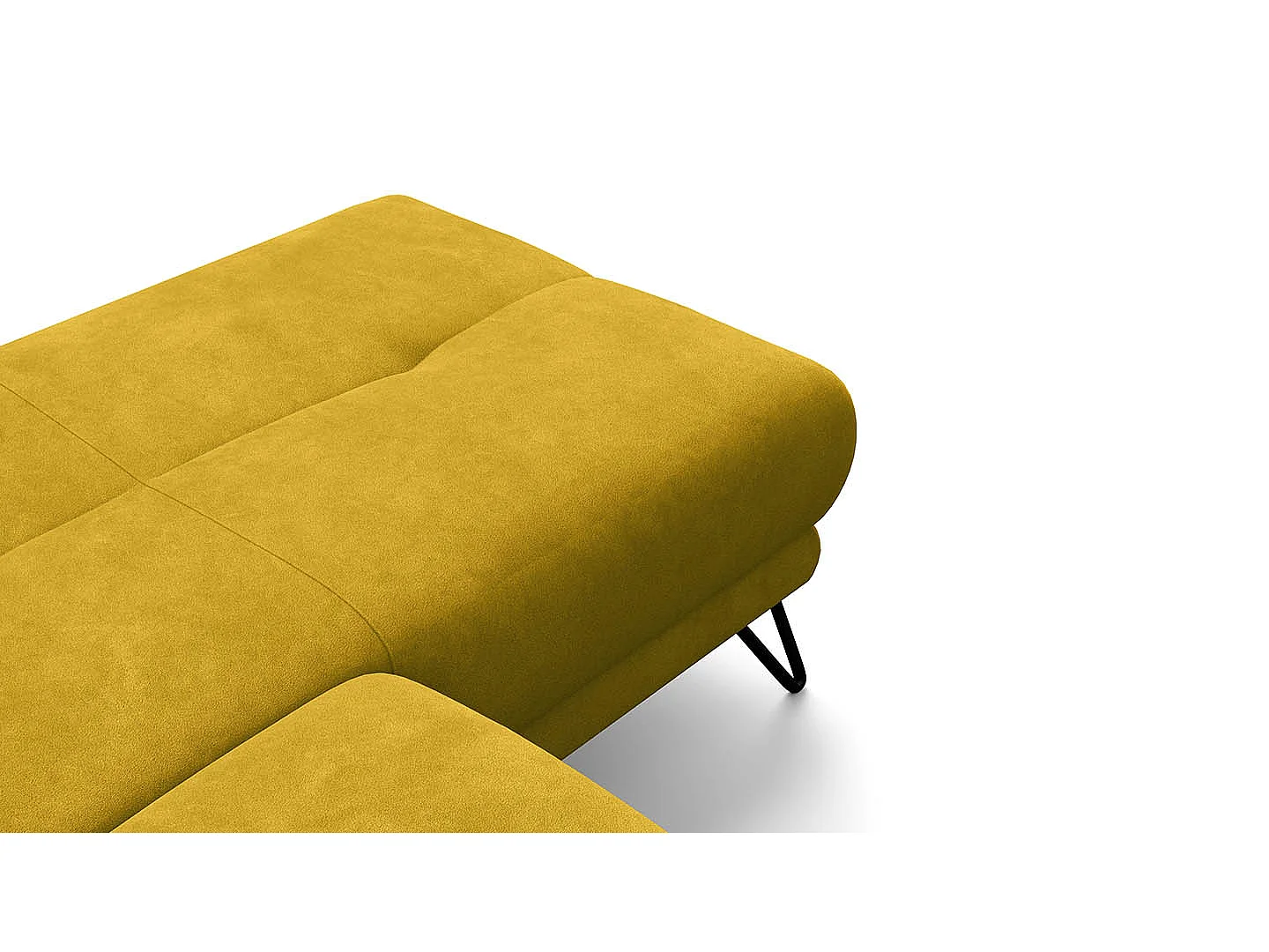 Ecksofa 4-Sitzer mit Relax RODEN, dunkegelb Veloursstoff