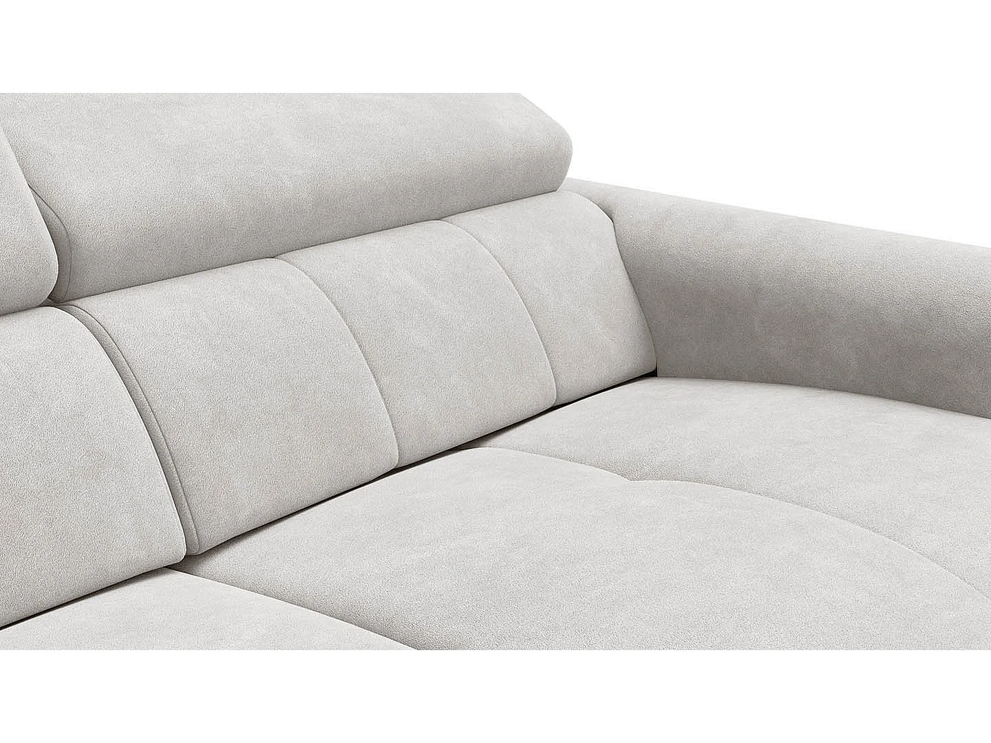 Relaxsofa 3-Sitzer RODEN, mit 2 Relax, creme Veloursstoff