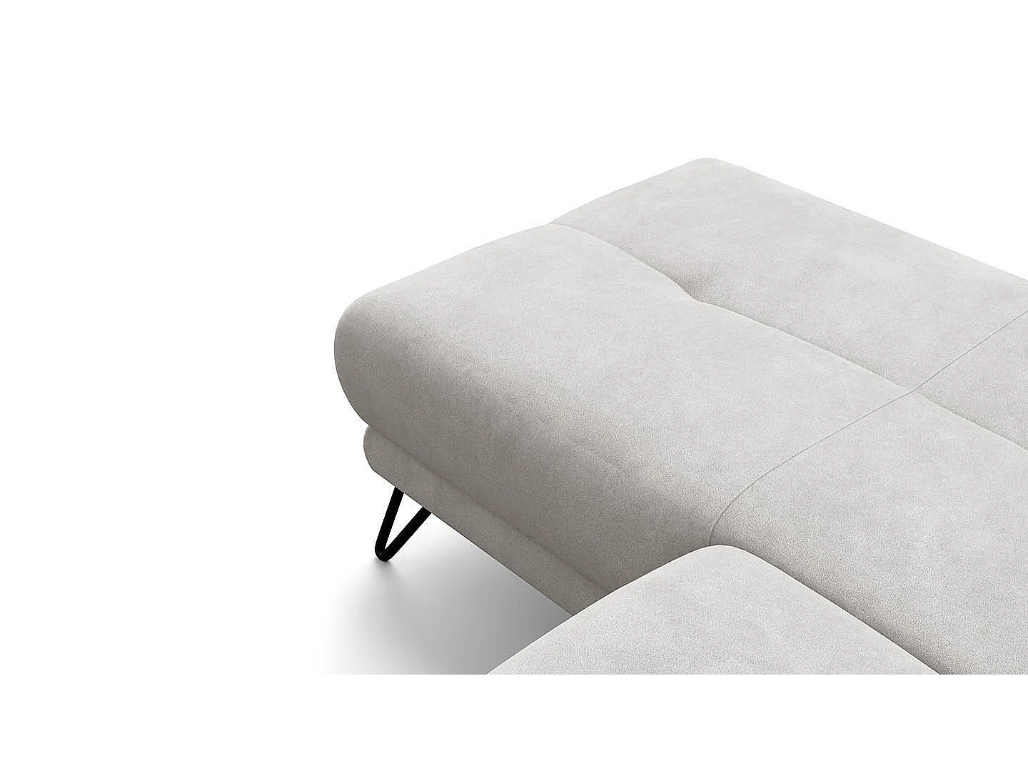 Ecksofa 4-Sitzer mit Relax RODEN, creme Veloursstoff