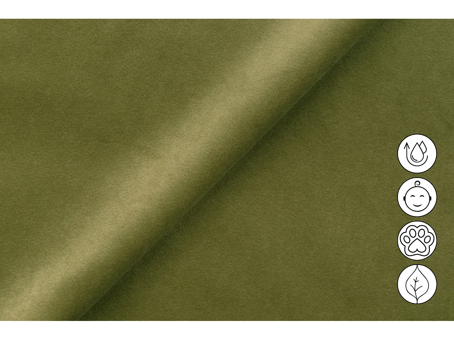Ecksofa 4-Sitzer mit Relax RODEN, olive Veloursstoff