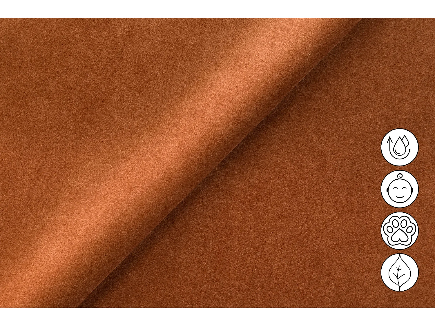 Ecksofa 4-Sitzer mit Relax RODEN, braun Veloursstoff
