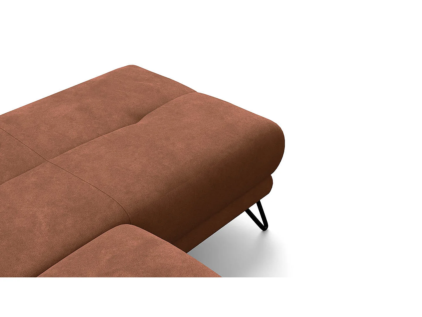 Ecksofa 4-Sitzer mit Relax RODEN, braun Veloursstoff