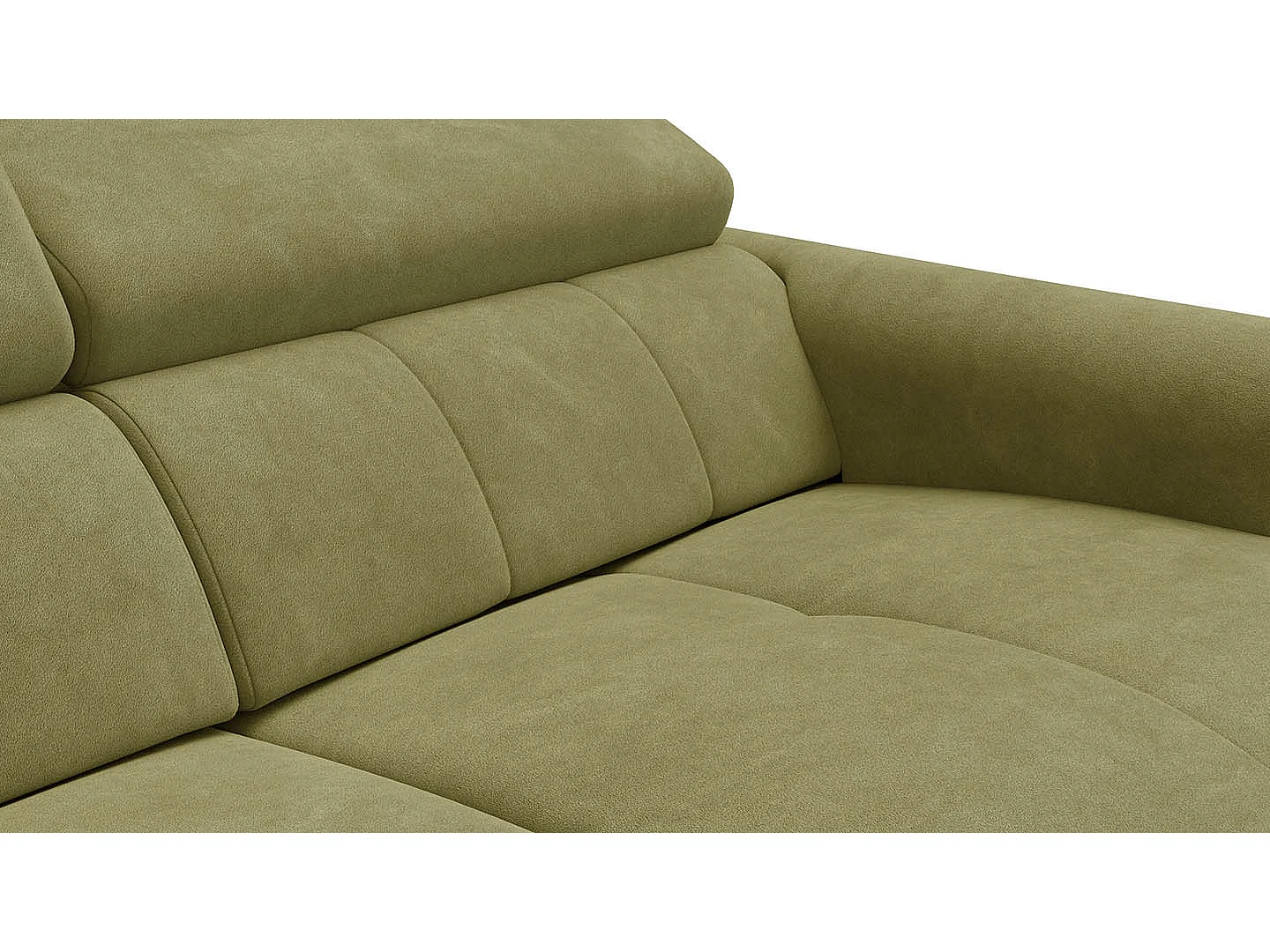 Relaxsofa 3-Sitzer RODEN, mit 2 Relax, olive Veloursstoff