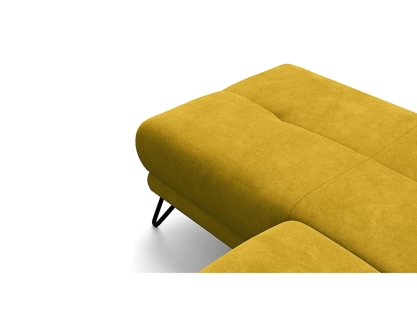 Ecksofa 4-Sitzer mit Relax RODEN, dunkegelb Veloursstoff