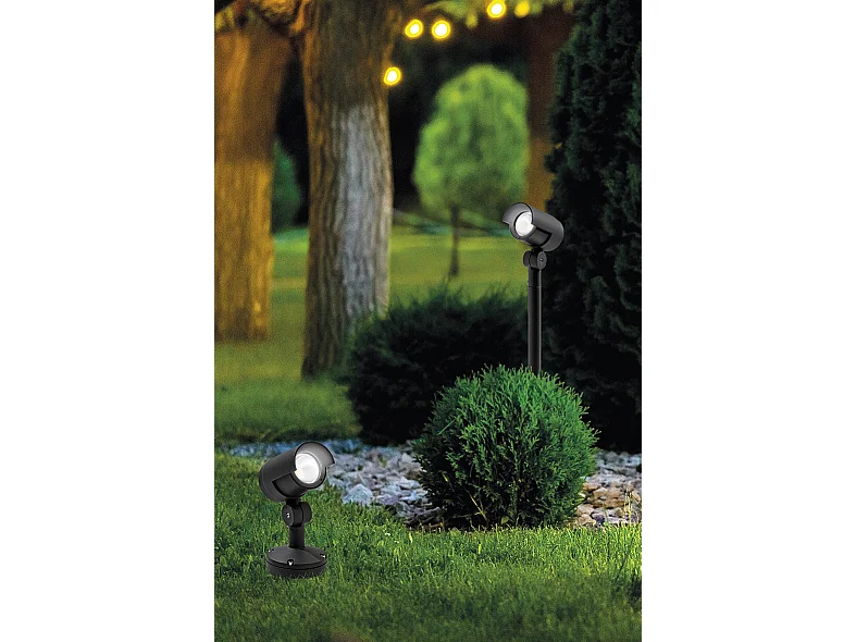 Projecteur Led Orientable Kana 20W 3000K Ip65 Anthracite 44° - Éclairage Extérieur, Mural Et Sol, Hauteur 21Cm - Groupe Rossini