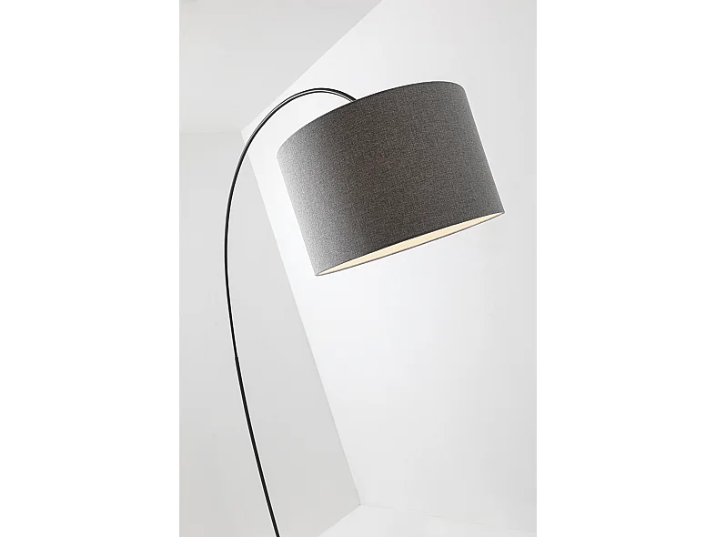 Candeeiro de parede Vivien com abajur de tecido cinza Cinzento-Claro- Conexão E27 IP20 75W - Candeeiro de parede elegante - Grupo Rossini