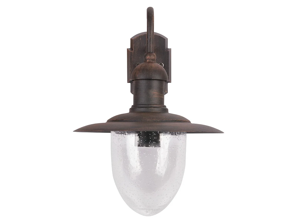 Luminária de parede externa SPIKE em alumínio polido com difusor de vidro transparente, soquete E27, IP33 - Rossini Group