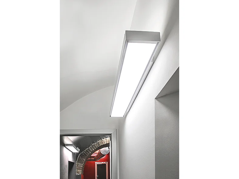 Tofu Wandleuchte LED Dual Emission 20W 3000K CRI90 Weiß - Wandleuchte aus extrudiertem Aluminium und opalem Polycarbonat - Rossini Group