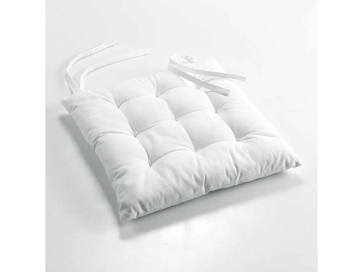 Galette de Chaise "Charline" 40x40cm Blanc