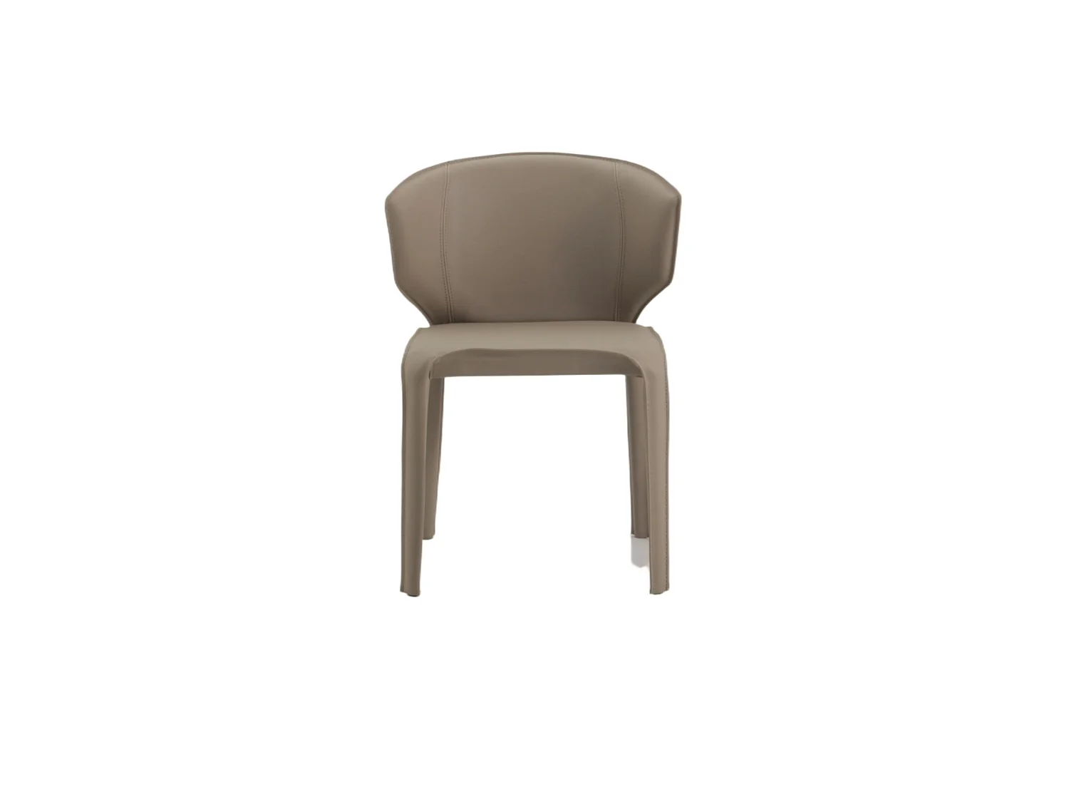 Chaise taupe en simili à dossier courbe (x2) CORTINA