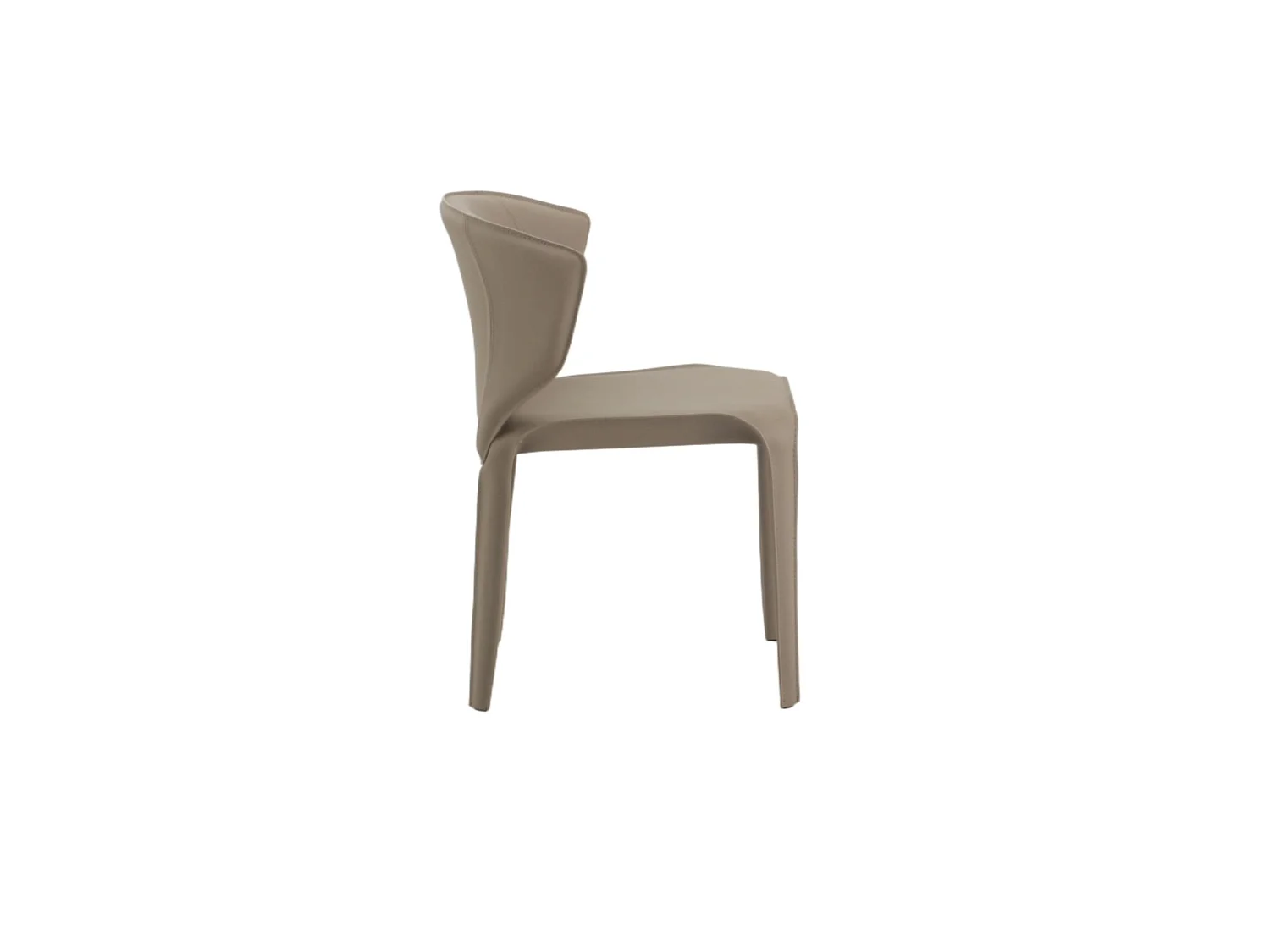 Chaise taupe en simili à dossier courbe (x2) CORTINA