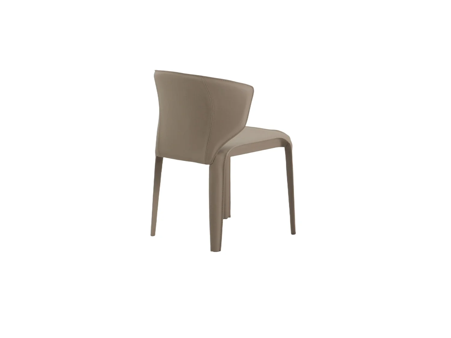 Chaise taupe en simili à dossier courbe (x2) CORTINA