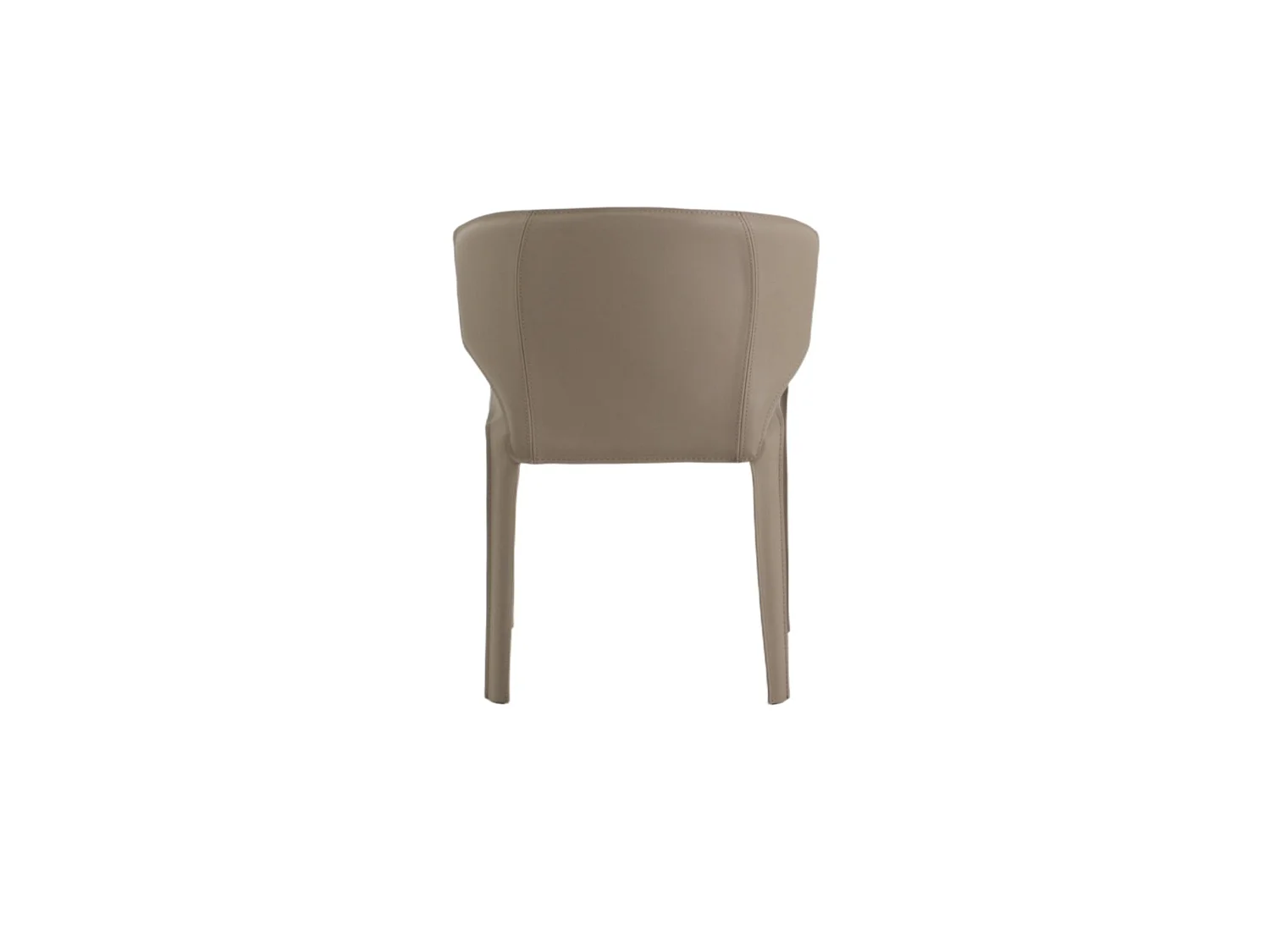 Chaise taupe en simili à dossier courbe (x2) CORTINA