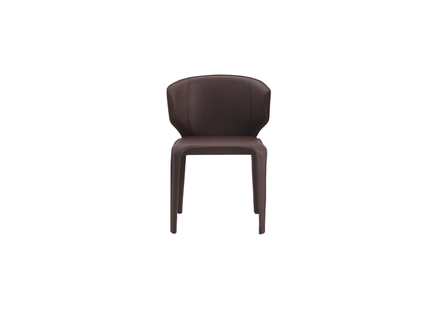 Chaise prune en simili à dossier courbe (x2) CORTINA