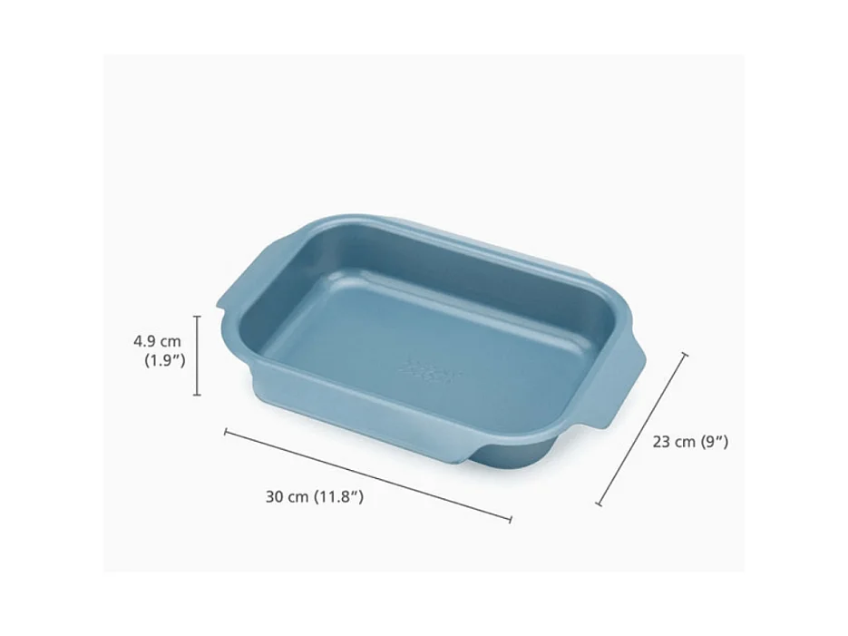 Bandeja para asar Joseph Joseph Nest Oven, pequeña, revestimiento antiadherente, apilable, ideal para asar alimentos, color azul.