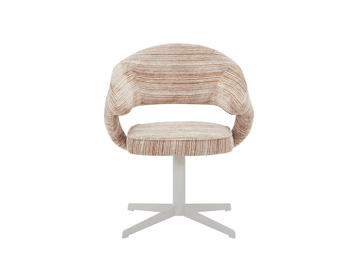 Chaise pivotante marron pied blanc forme baquet (x2) CORTINA