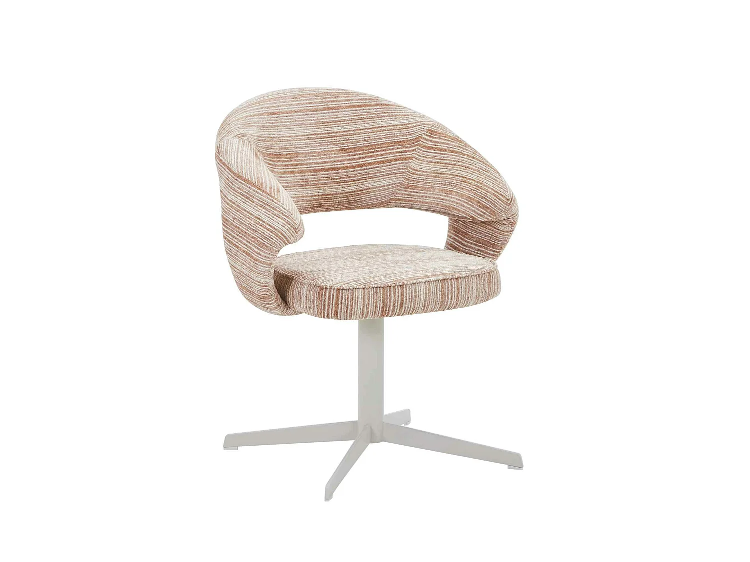Chaise pivotante marron pied blanc forme baquet (x2) CORTINA