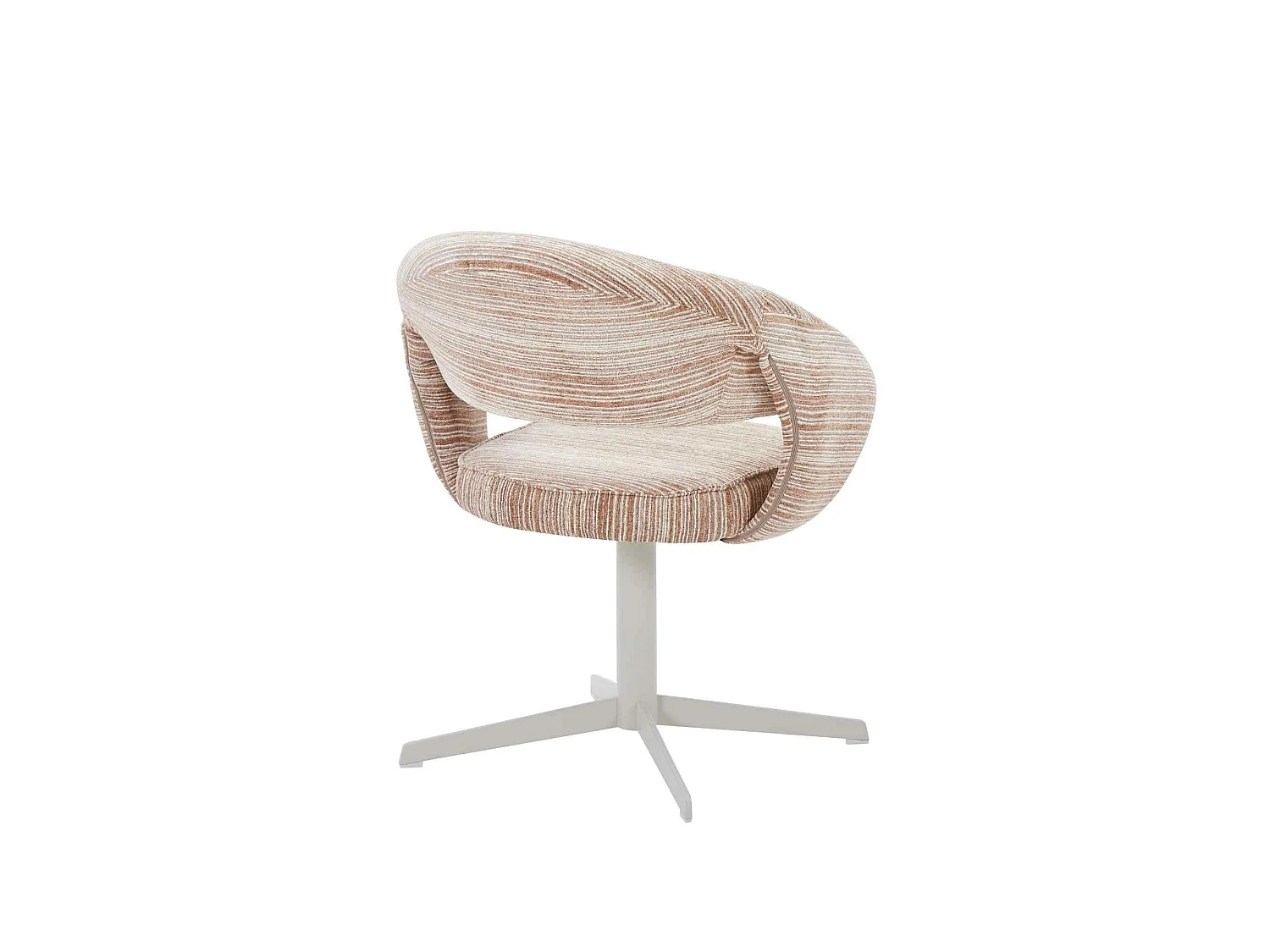 Chaise pivotante marron pied blanc forme baquet (x2) CORTINA