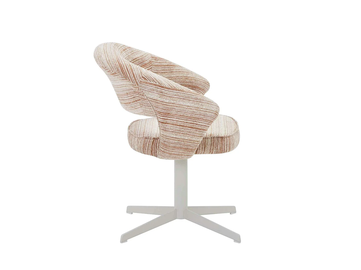 Chaise pivotante marron pied blanc forme baquet (x2) CORTINA