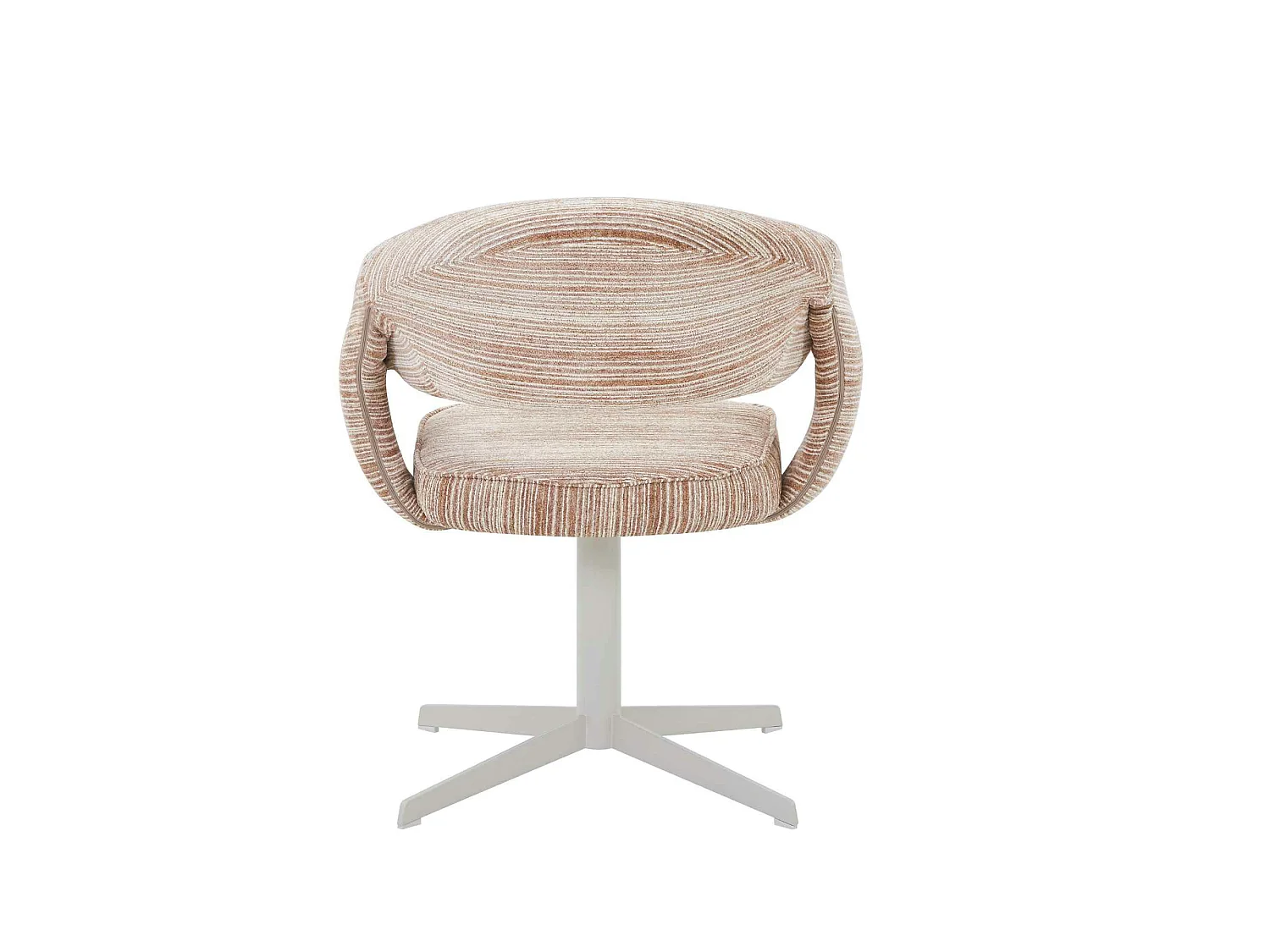 Chaise pivotante marron pied blanc forme baquet (x2) CORTINA