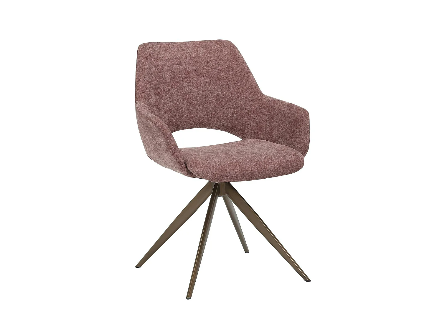 Chaise pivotante rose poudré à accoudoirs (x2) CORTINA