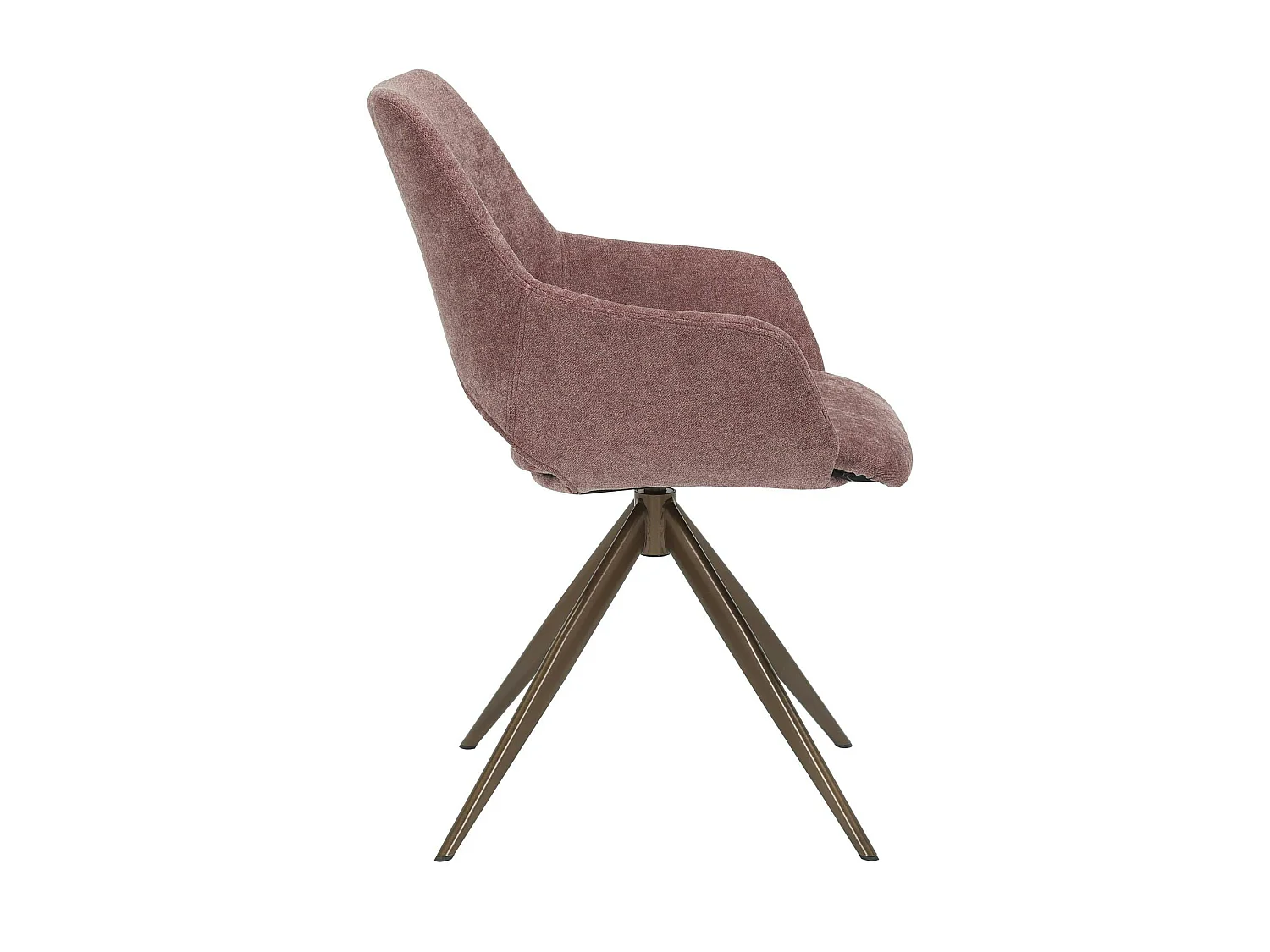Chaise pivotante rose poudré à accoudoirs (x2) CORTINA