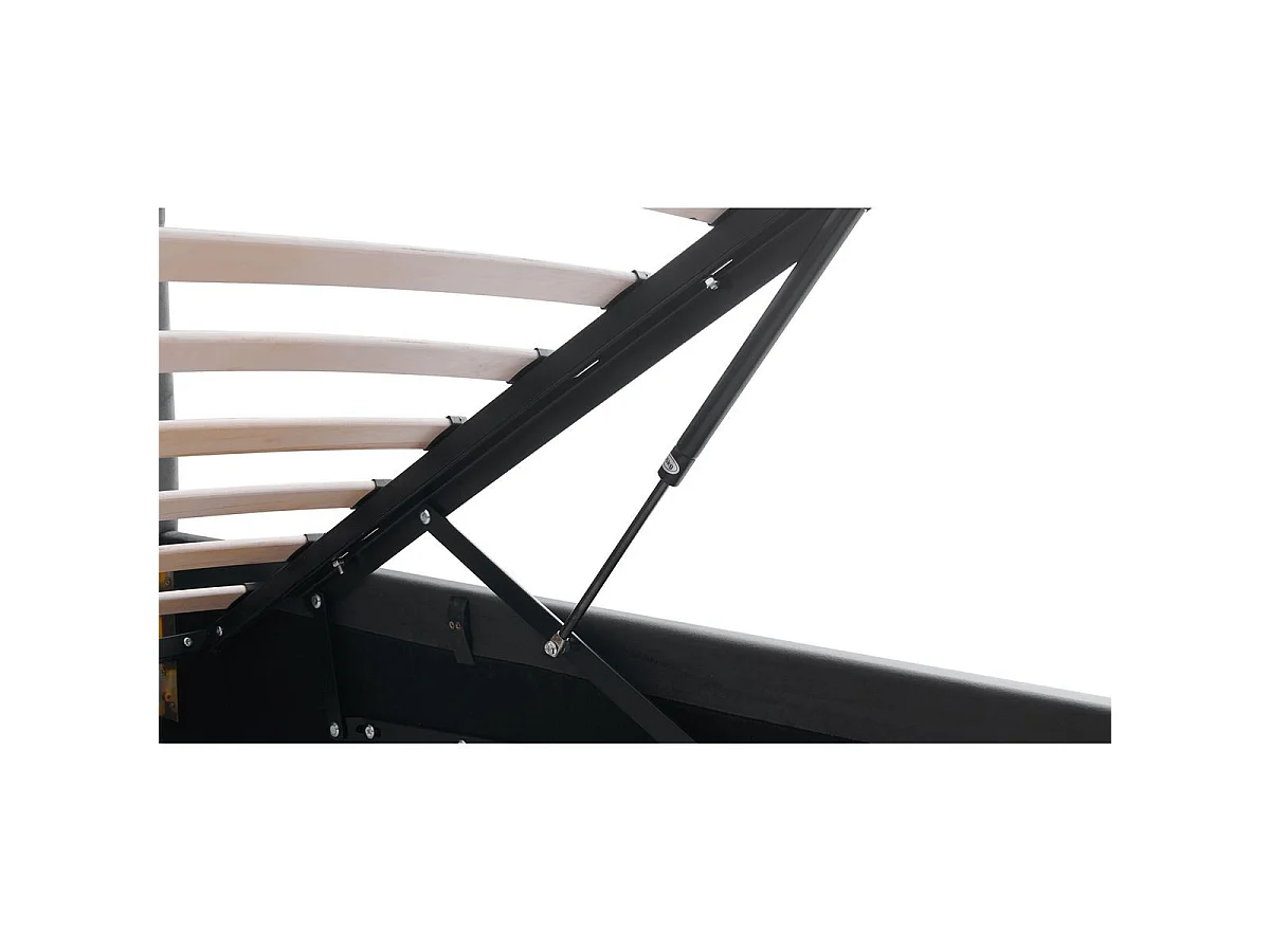 Ensemble Lit coffre adulte 140x190cm avec tête de lit en velours gris foncé - Tina + Matelas mémoire de forme - Dual Confort