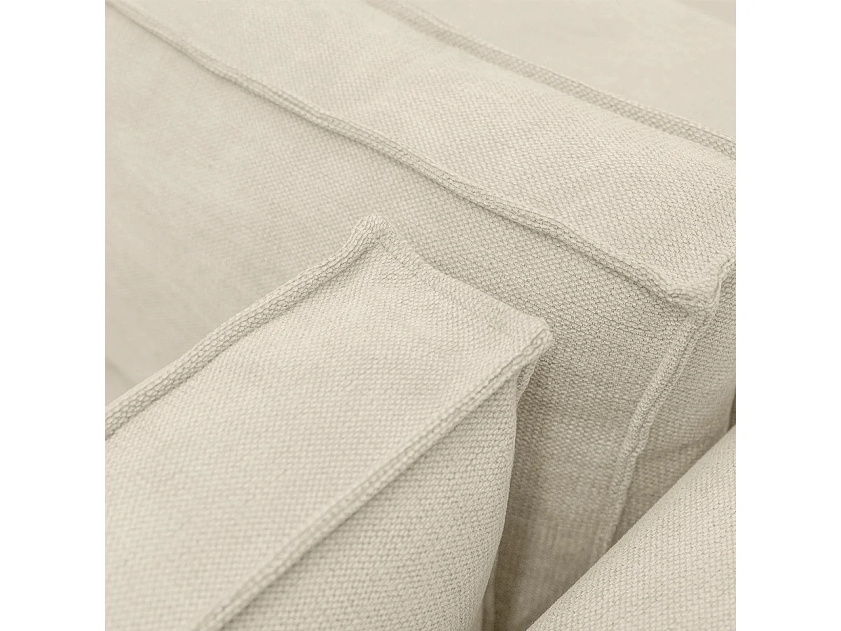 Canapé d'angle à droite convertible 3 places avec coffre en tissu chenille beige foncé - Barani