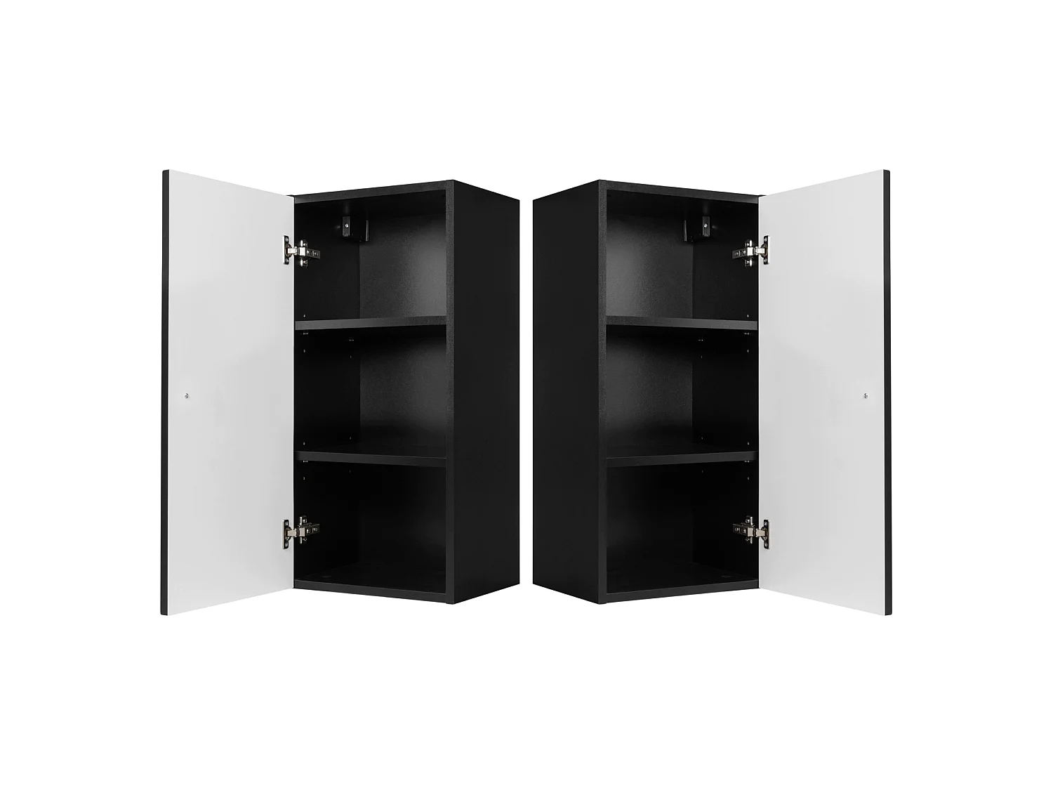 Armario colgante de baño 68cm - Estriado Negro - Mueble de baño estrecho – RODAN