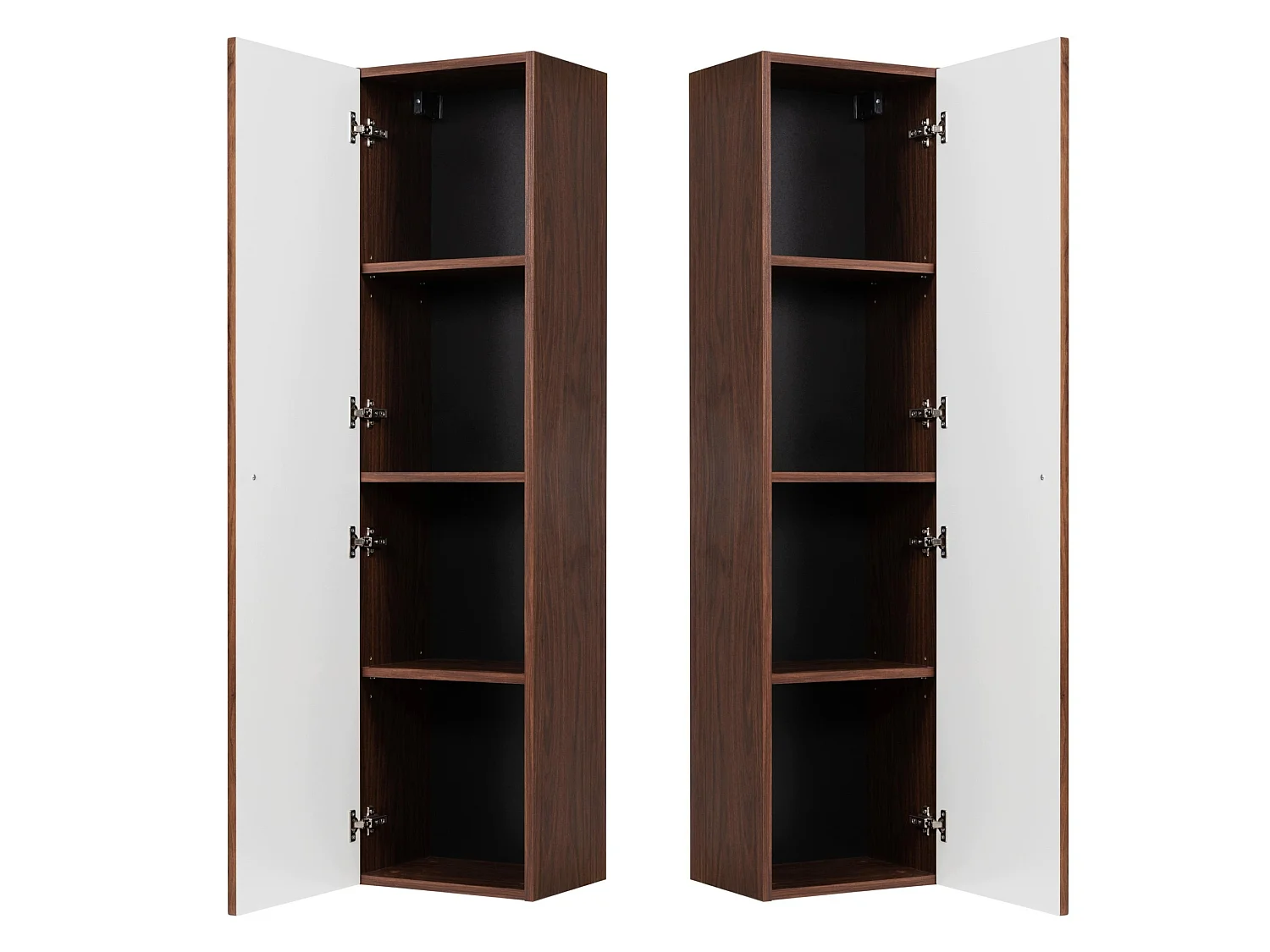 Columna de baño 136cm - Suspendido - Estriado Nogal - Mueble de baño estrecho – RODAN