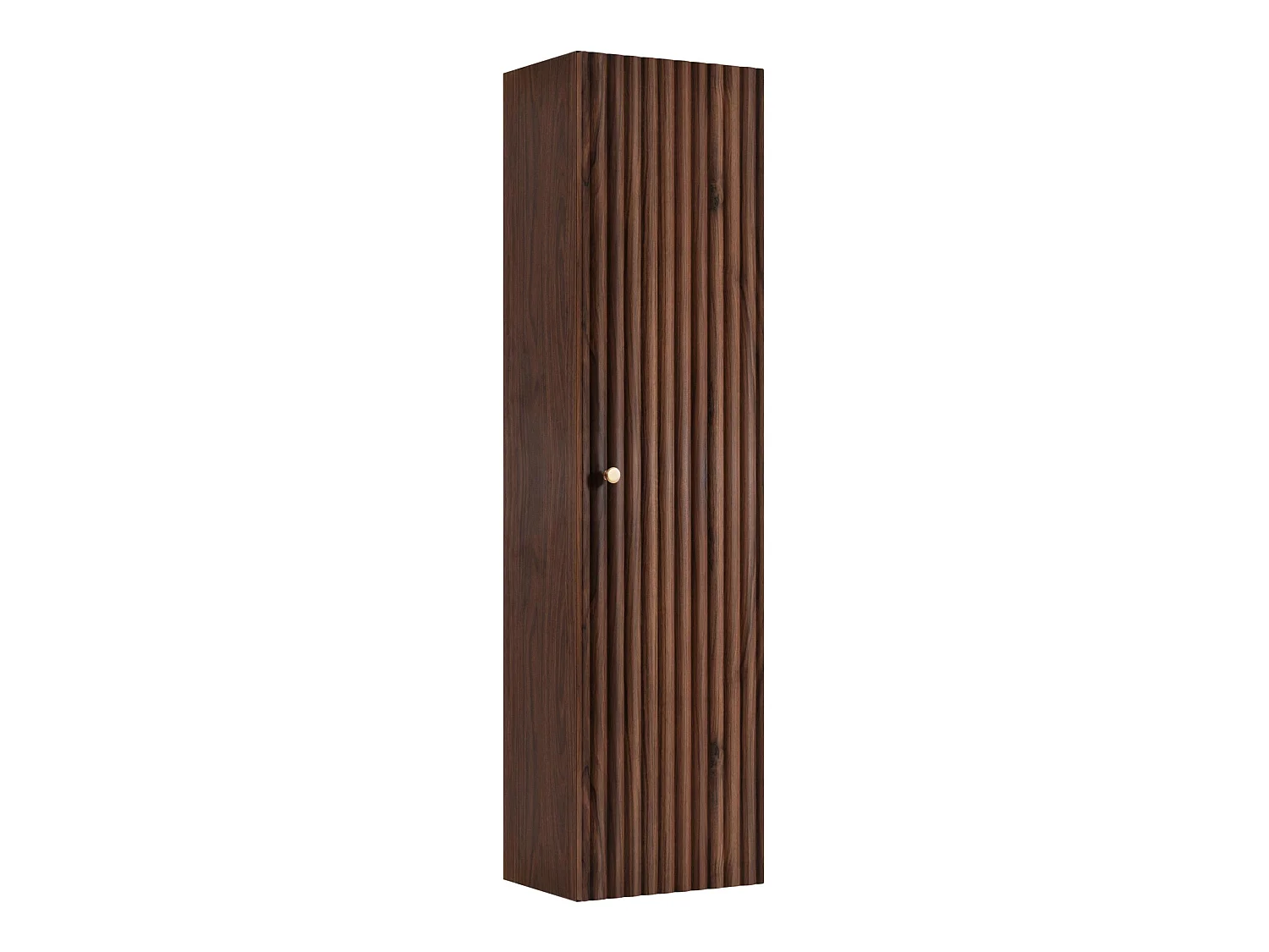 Columna de baño 136cm - Suspendido - Estriado Nogal - Mueble de baño estrecho – RODAN