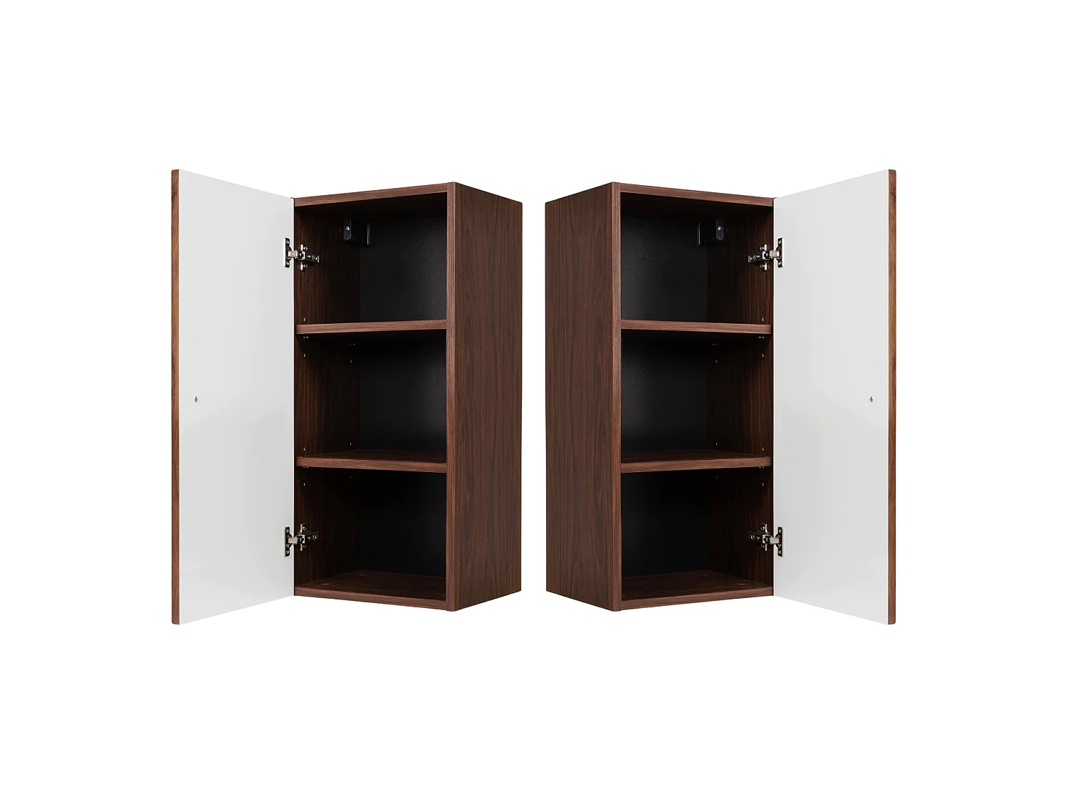 Armario colgante de baño 68cm - Estriado Nogal - Mueble de baño estrecho – RODAN