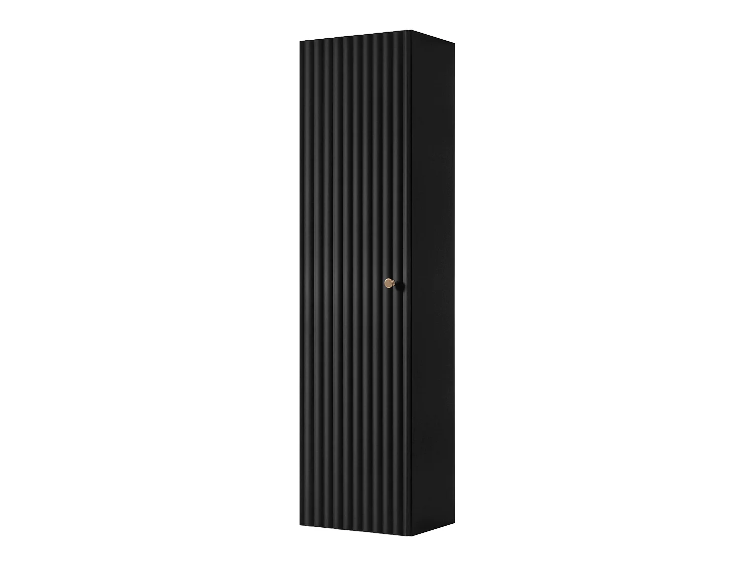 Columna de baño 136cm - Suspendido - Estriado Negro - Mueble de baño estrecho – RODAN