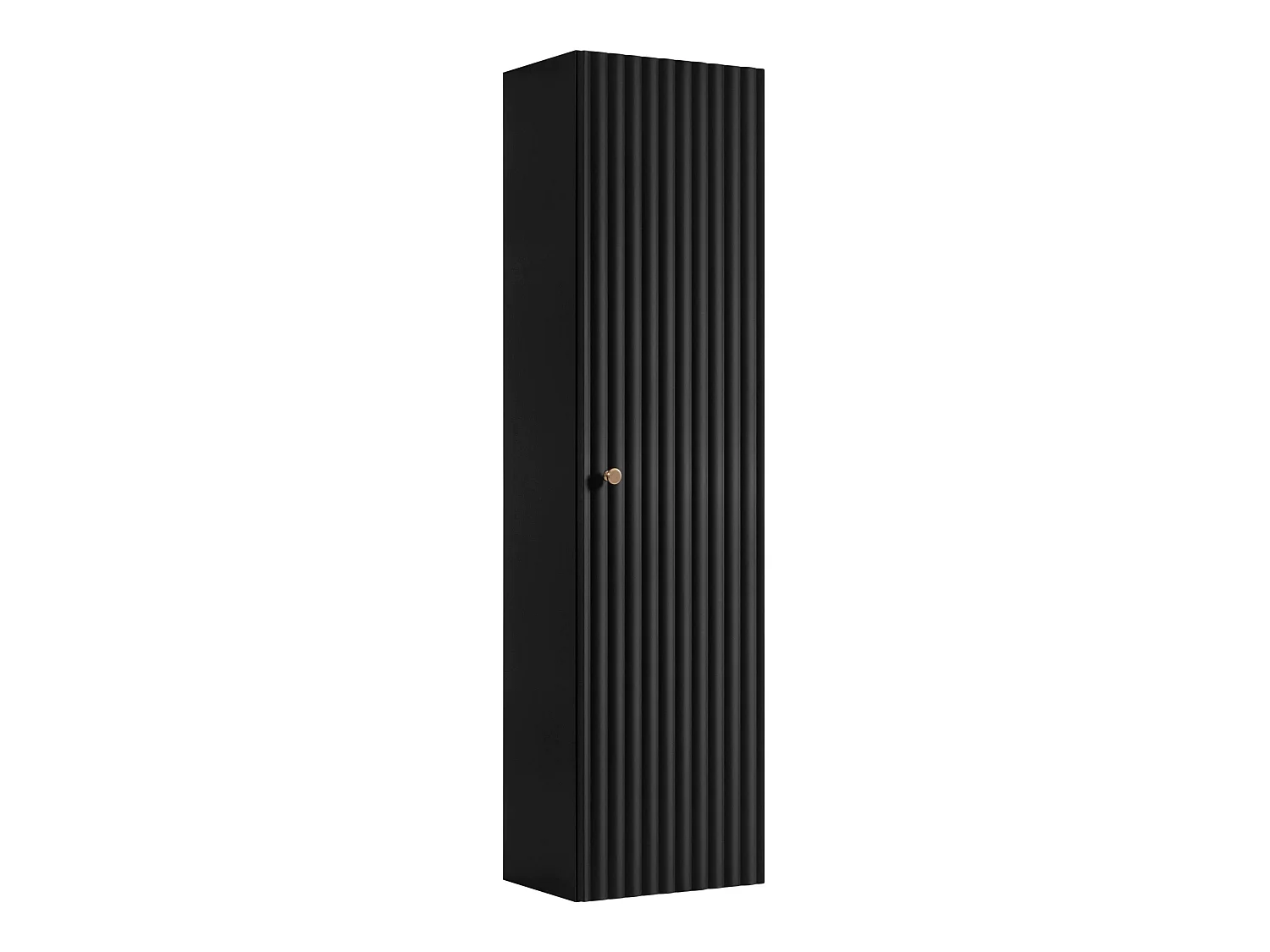 Columna de baño 136cm - Suspendido - Estriado Negro - Mueble de baño estrecho – RODAN
