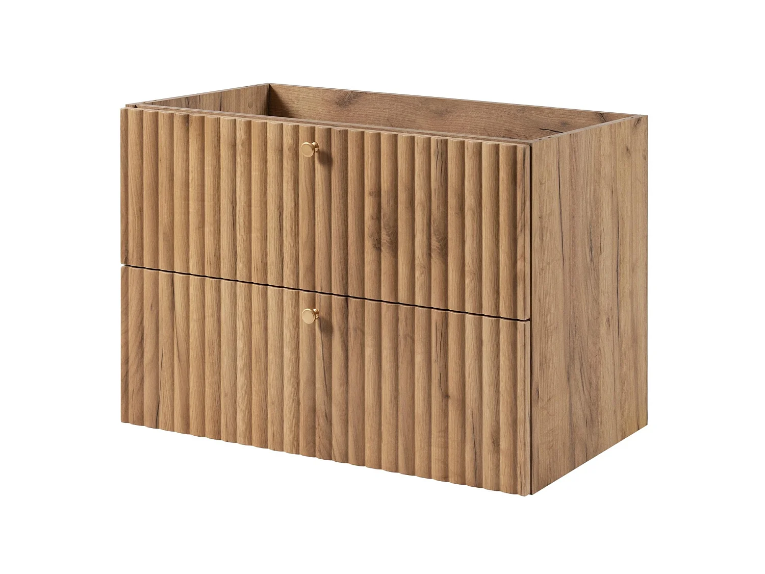 Meuble sous vasque 80cm - Suspendu - Strié Chêne - sans plan – RODAN