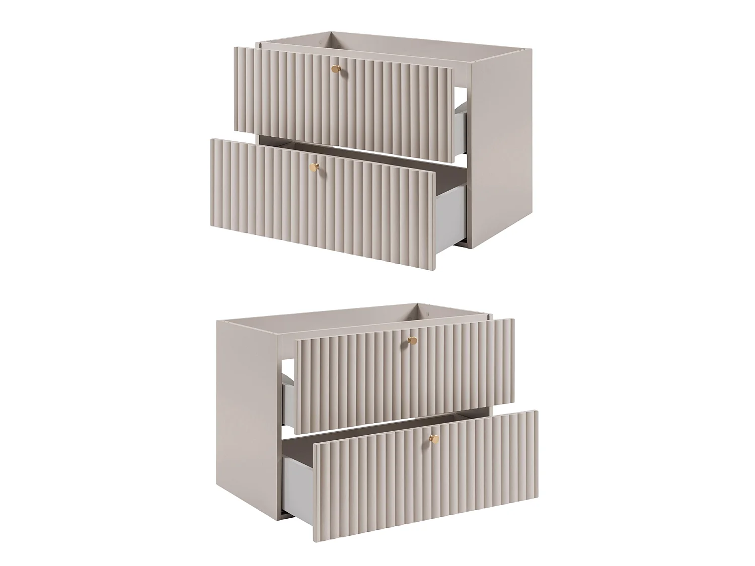 Meuble sous vasque 80cm - Suspendu - Strié Cachemire - sans plan – RODAN