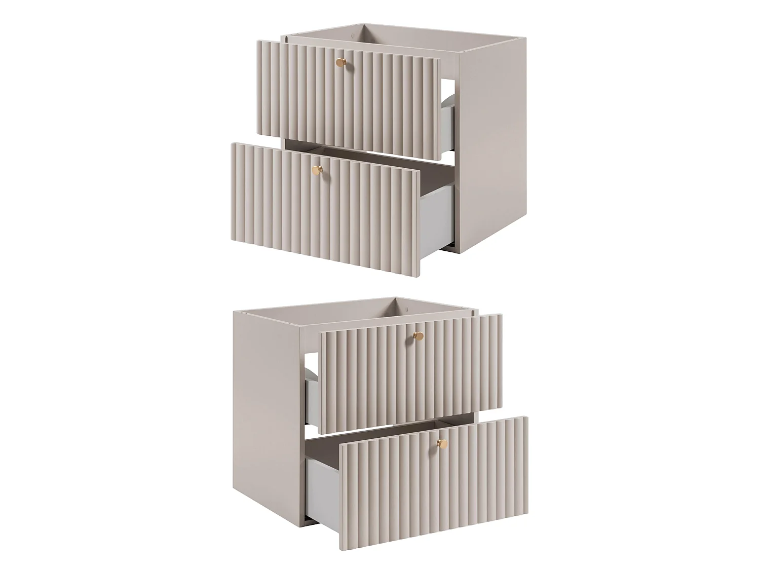Meuble sous vasque 60cm - Suspendu - Strié Cachemire - sans plan – RODAN