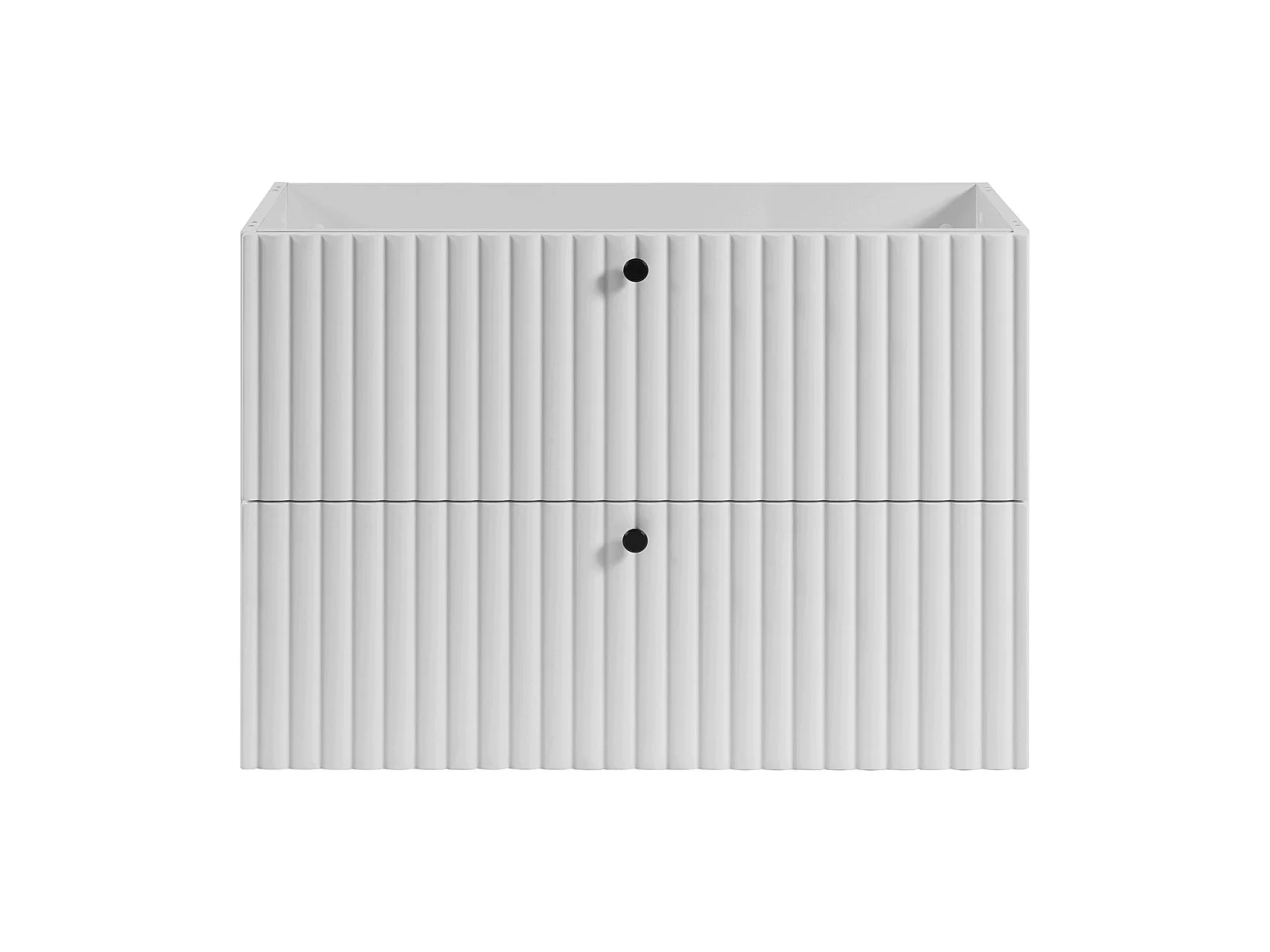 Mobile sottolavabo 80cm - Sospeso - Scanalato Bianco - senza piano – RODAN