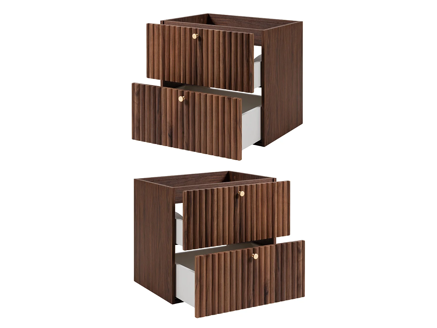 Meuble sous vasque 60cm - Suspendu - Strié Noyer - sans plan – RODAN