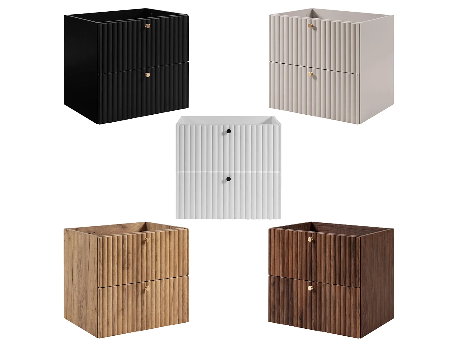 Meuble sous vasque 60cm - Suspendu - Strié Noyer - sans plan – RODAN