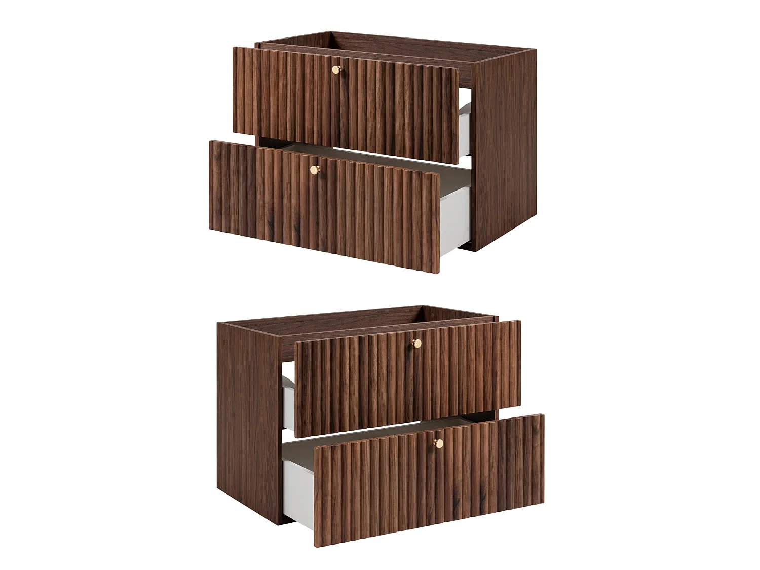 Meuble sous vasque 80cm - Suspendu - Strié Noyer - sans plan – RODAN