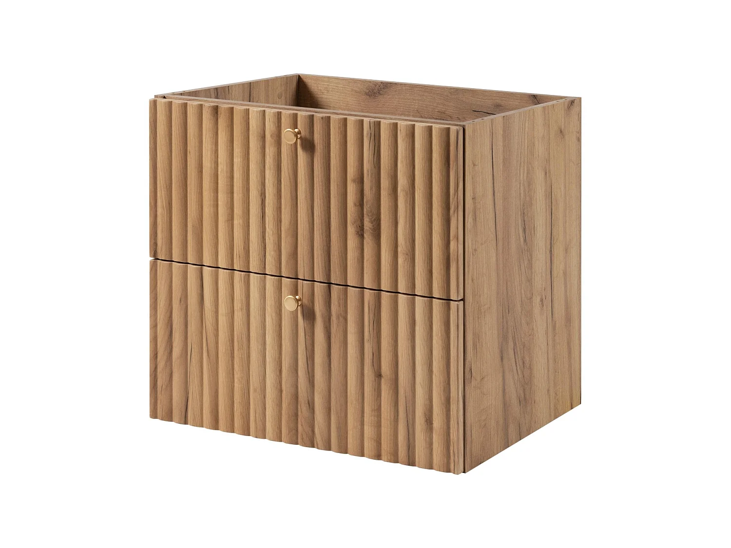 Meuble sous vasque 60cm - Suspendu - Strié Chêne - sans plan – RODAN