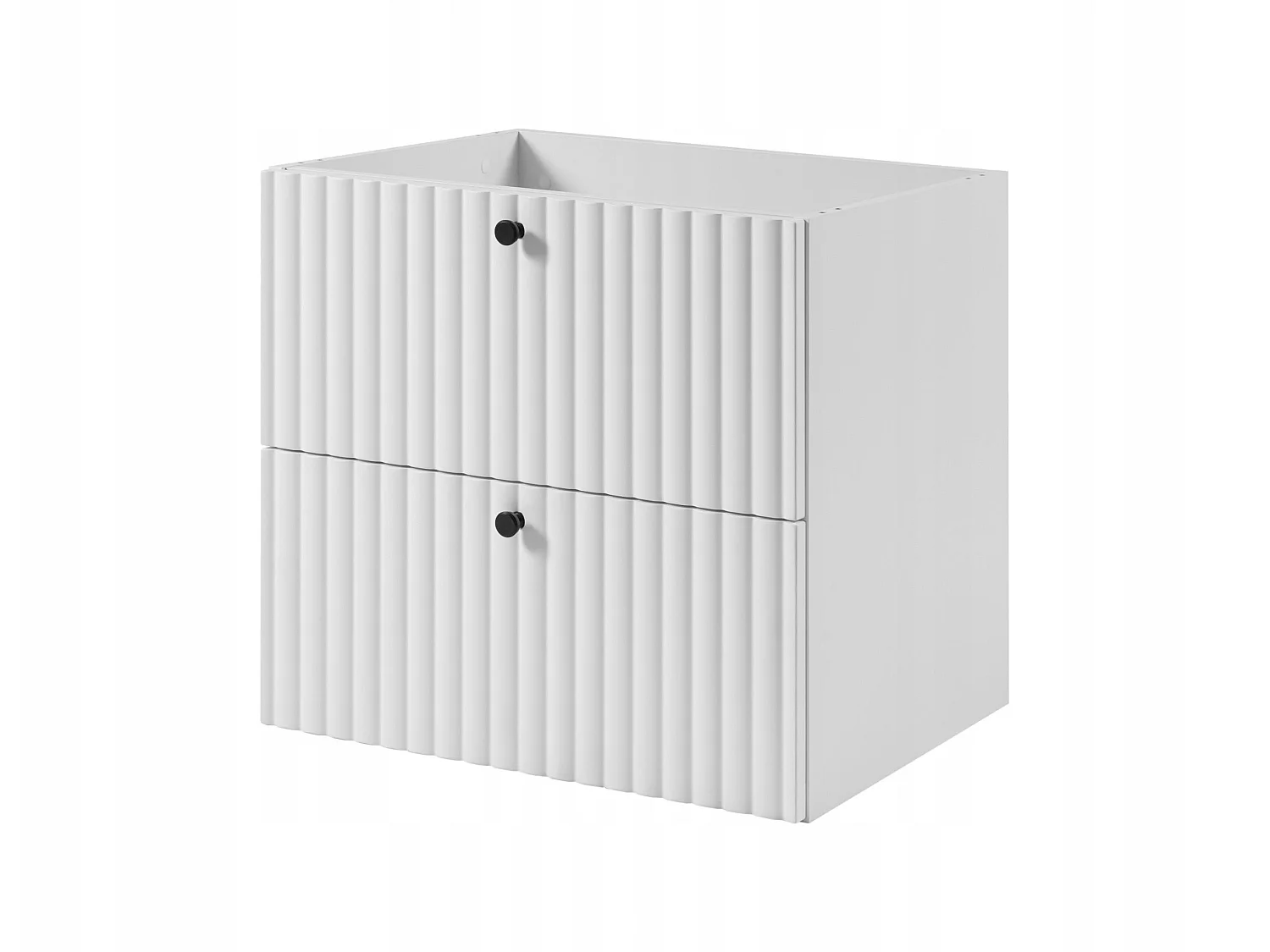 Mobile sottolavabo 60cm - Sospeso - Scanalato Bianco - senza piano – RODAN