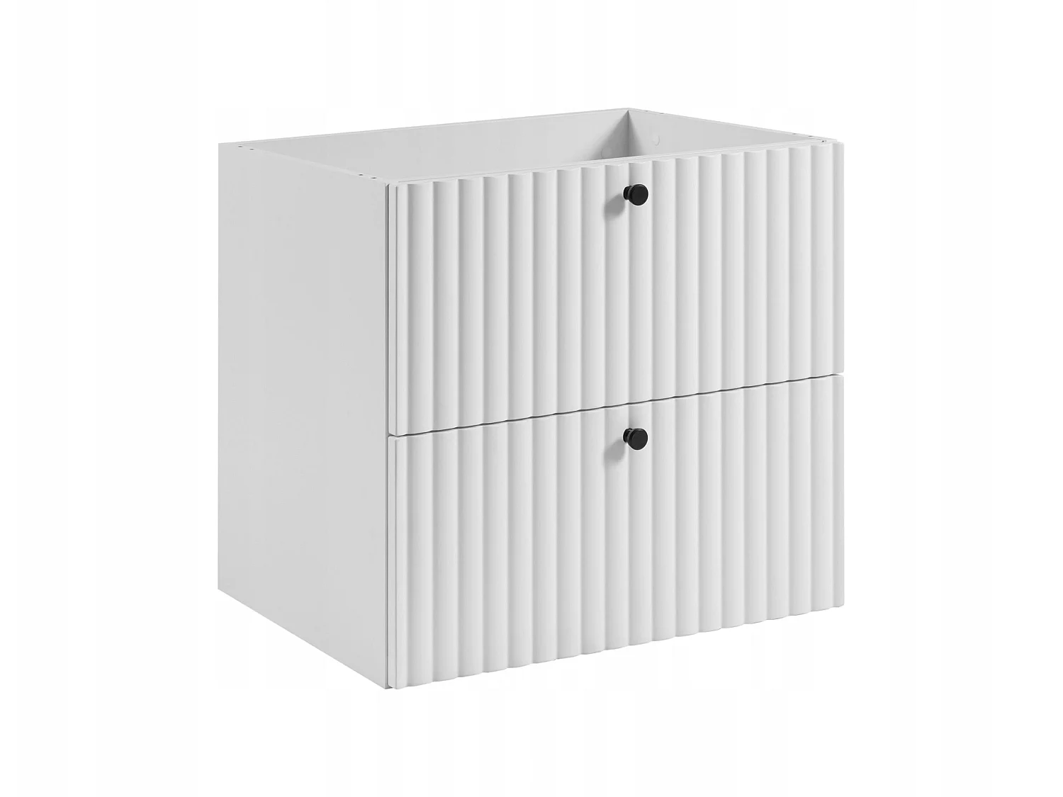 Mobile sottolavabo 60cm - Sospeso - Scanalato Bianco - senza piano – RODAN